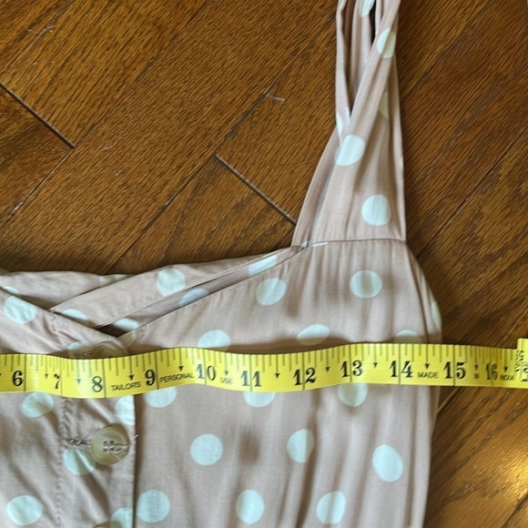 Reformation | Lanai Pink & White Polka Dot Midi Dress Small Retro Sleeveless - Picture 10 of 11